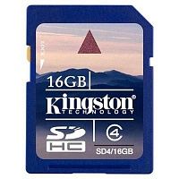 Купить  карта памяти sd card 16gb kingston sdhc class 4 (sd4/16gb) в интернет-магазине Айсберг!