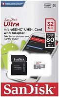Купить  карта памяти sd-micro 32gb sandisk ultra  sdhc uhs-i class 10 +adapter (sdsquns-032g-gn3ma) в интернет-магазине Айсберг!