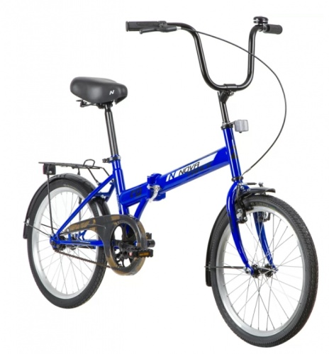 Купить  велосипед novatrack 20" tg 30, 20nftg301v.bl20 синий, складной, тормоз 1руч. и нож., двойной обод в интернет-магазине Айсберг! фото 2
