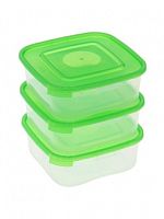 Купить  посуда свч набор контейнеров каскад для свч 3шт 0.7л квадратные в интернет-магазине Айсберг!