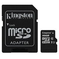Купить  карта памяти sd-micro 16gb kingston sdhc class 10 +adapter (sdc10g2/16gb) в интернет-магазине Айсберг!