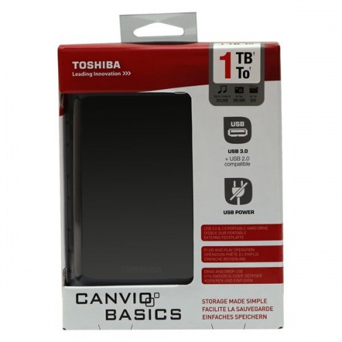 Купить  flash hdd 2.5" usb 3.0 1tb black toshiba canvio basics (hdtb310ek3aa) в интернет-магазине Айсберг! фото 3