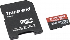 Карта памяти SD-micro 32Gb Transcend TS32GUSDU 1 Class10 +adapter