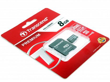 Купить  карта памяти sd-micro 8gb transcend ts8gusdhc10  class 10 +adapter в интернет-магазине Айсберг! фото 2