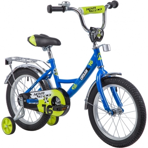 Купить  велосипед novatrack 16" 163 urban.bl9 синий, полная защита цепи, тормоз нож, крылья и багажник хром в интернет-магазине Айсберг!