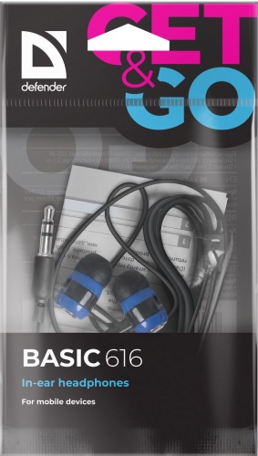 Купить  наушники defender basic 616 black+blue (63616) в интернет-магазине Айсберг! фото 2