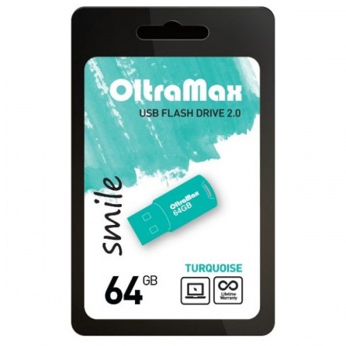 Купить  flash usb 2.0 oltramax 64gb smile бирюза (om064gb smile tu) в интернет-магазине Айсберг!