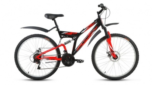 Купить  велосипед altair mtb fs 26 2.0 disc (26" 18ск. рост 18") черный/красный в интернет-магазине Айсберг!