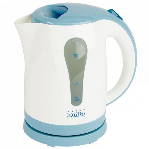 Купить  чайник delta dl-1017 белый с голубым в интернет-магазине Айсберг!