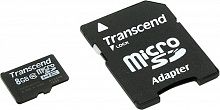 Купить  карта памяти sd-micro 8gb transcend ts8gusdhc10  class 10 +adapter в интернет-магазине Айсберг!