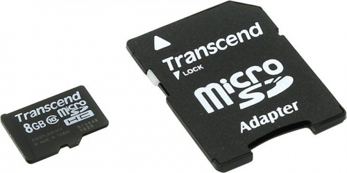 Купить  карта памяти sd-micro 8gb transcend ts8gusdhc10  class 10 +adapter в интернет-магазине Айсберг!
