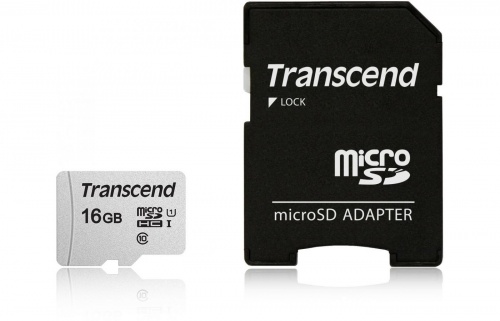 Купить  карта памяти sd-micro 16gb transcend sdhc uhs-i class u1 +adapter (ts16gusd300s-a) в интернет-магазине Айсберг! фото 2
