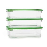 Купить  набор посуды контейнер прямоугольный полимербыт каскад 0,7л, набор 3шт. (54001) в интернет-магазине Айсберг!