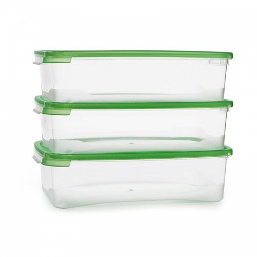 Купить  набор посуды контейнер прямоугольный полимербыт каскад 0,7л, набор 3шт. (54001) в интернет-магазине Айсберг!