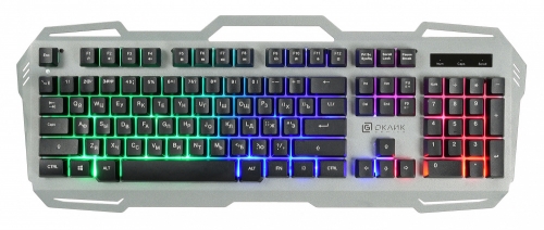 Купить  клавиатура oklick 747 g frozen серый/черный usb multimedia for gamer led в интернет-магазине Айсберг! фото 8